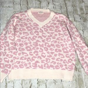 New pink leopard sweater